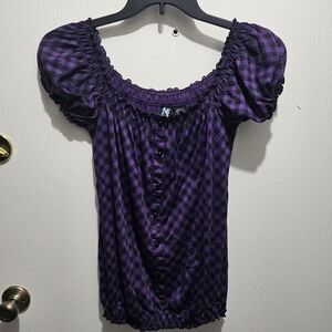 Purple Checkered Top